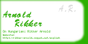 arnold rikker business card